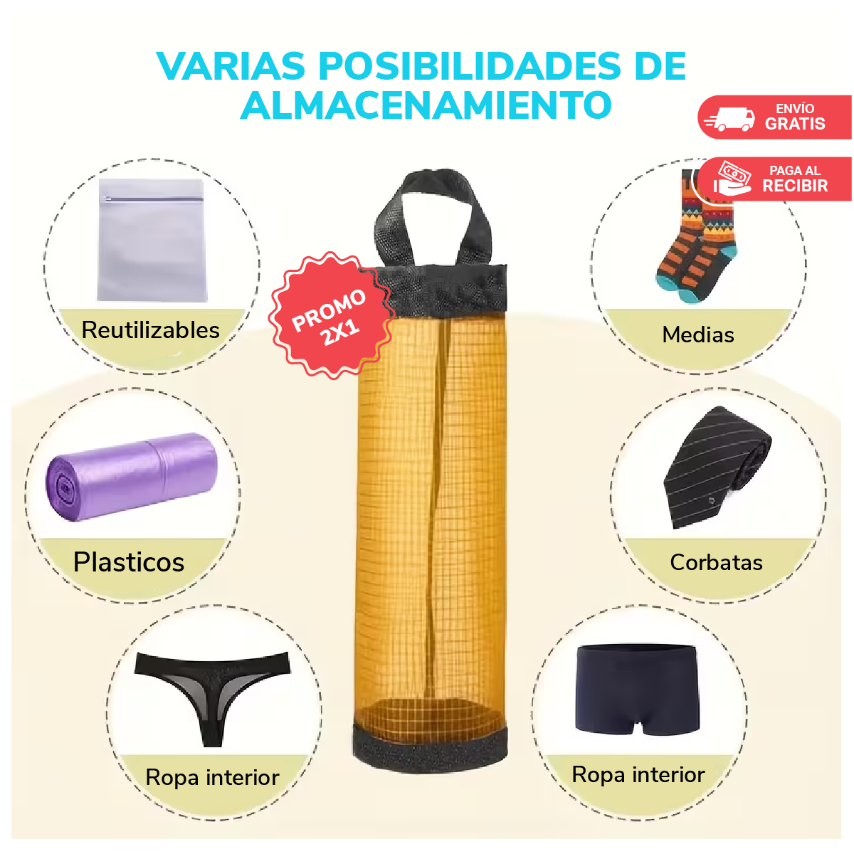 ¡Promo 2x1! Dispensador de Bolsas Multiusos
